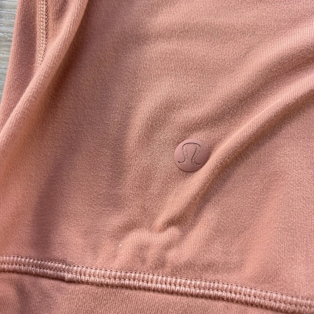 Lululemon Size 4 Coral Ready To Rulu Pullover  With Funnel Neck Thumbhole Pocket